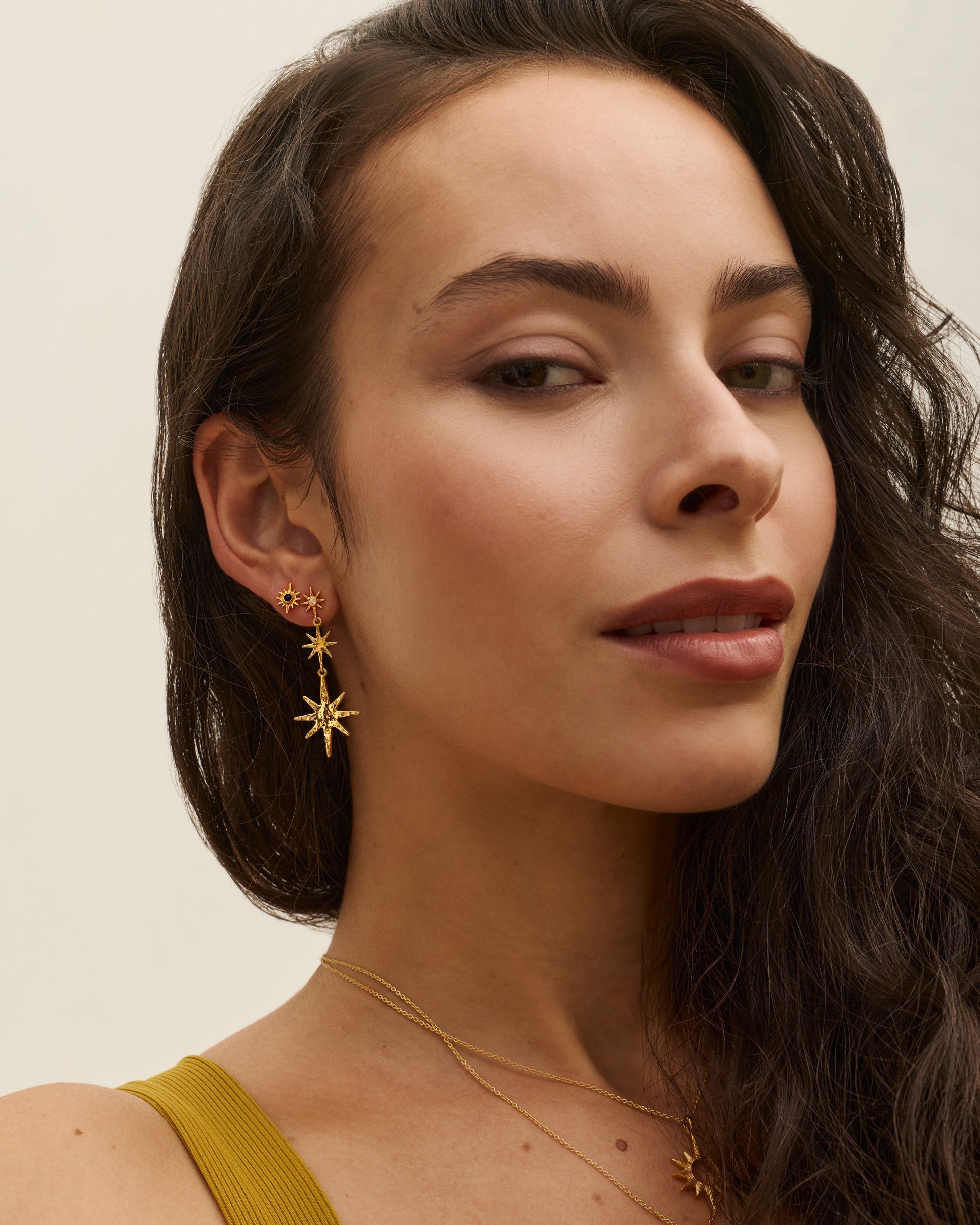 Triple Star Drop Earrings | Sustainable Jewellery by Ottoman Hands