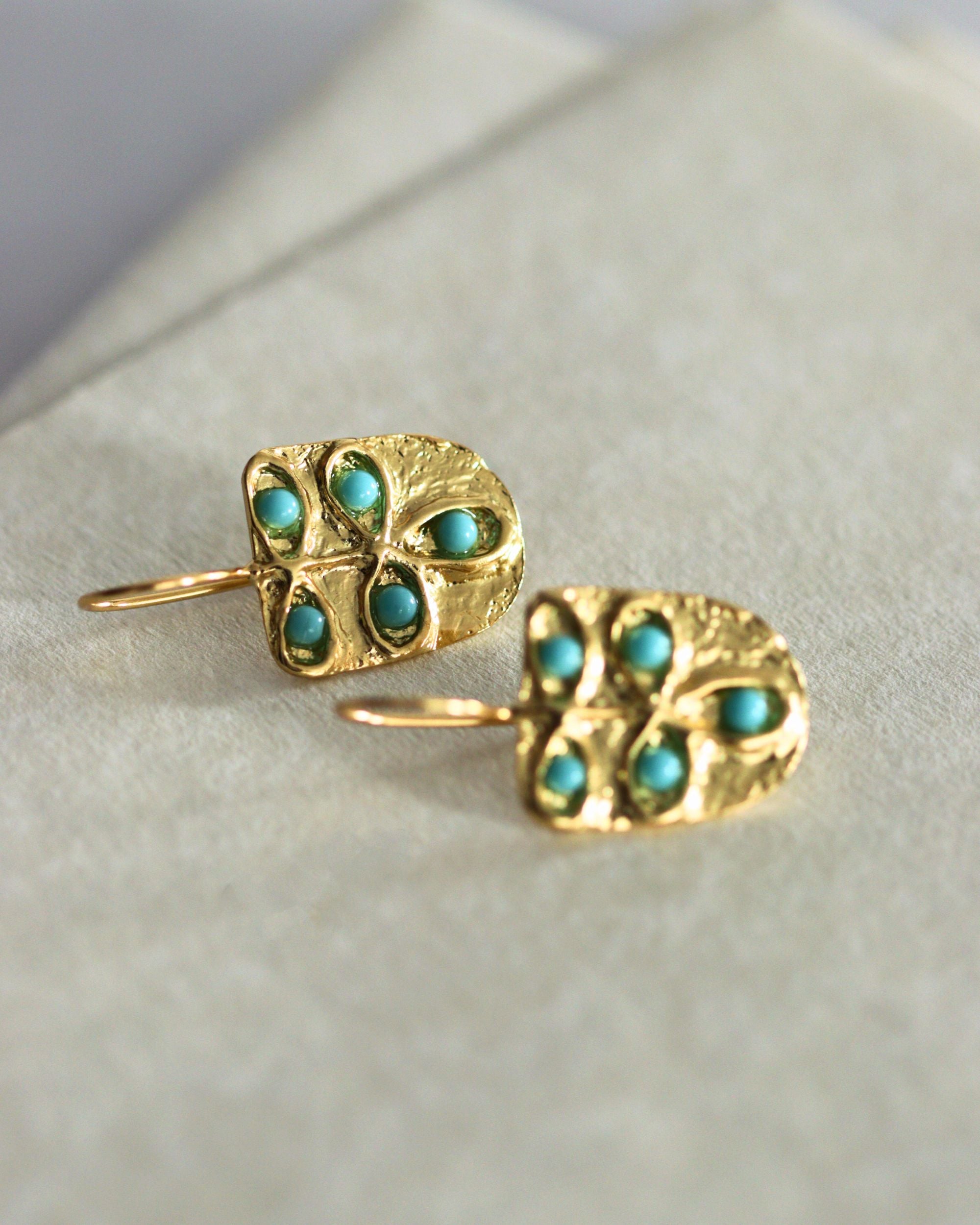 Vera Turquoise Drop Earrings | Sustainable Jewellery by Ottoman Hands