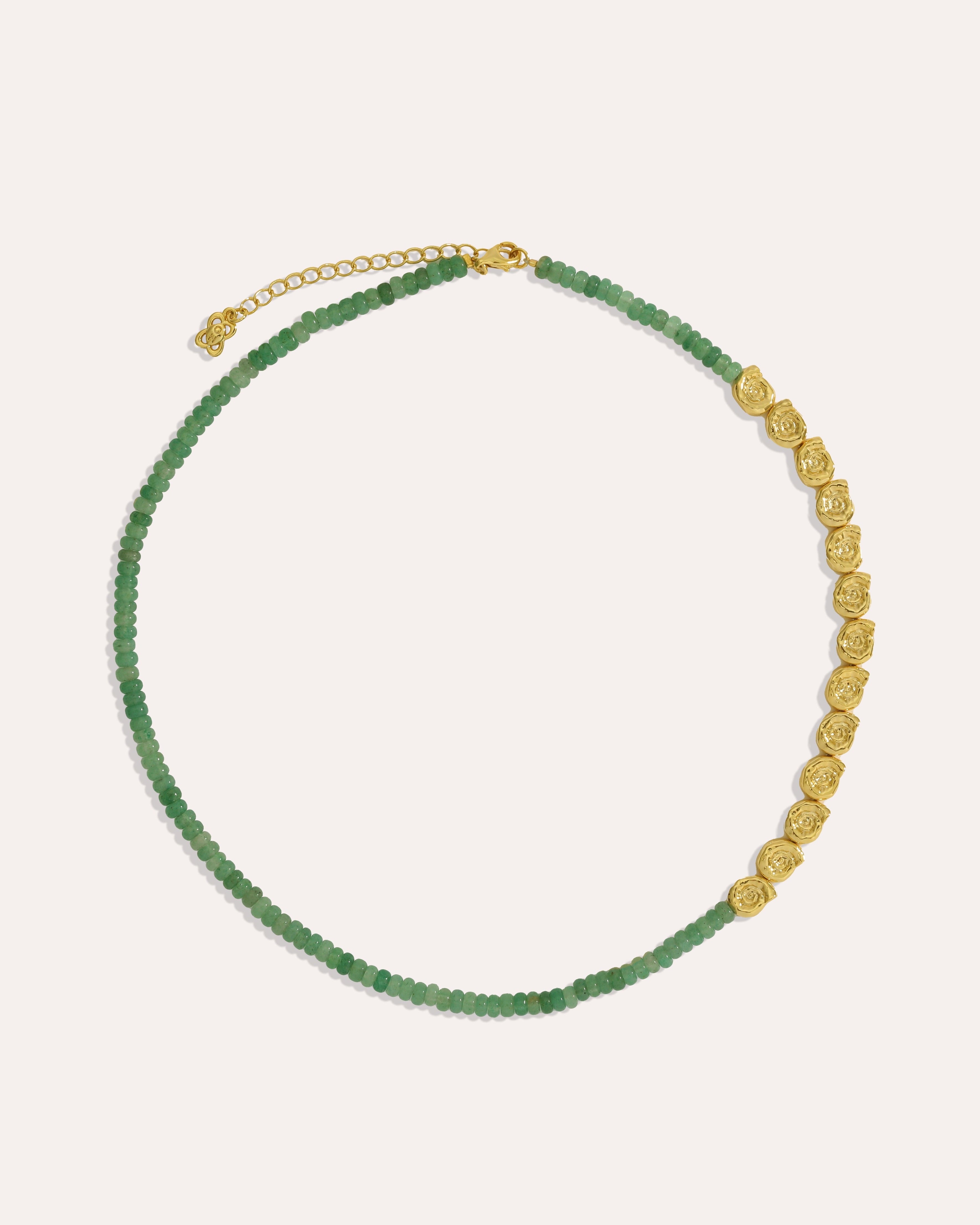Waterproof Emerald Beaded Necklace | Sustainable Jewellery by Ottoman Hands