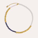 Waterproof Lapis and Pink Jade Beaded Necklace | Sustainable Jewellery by Ottoman Hands