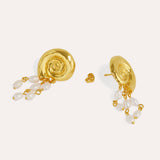 Waterproof Shell Pearl Beaded Stud Earrings | Sustainable Jewellery by Ottoman Hands