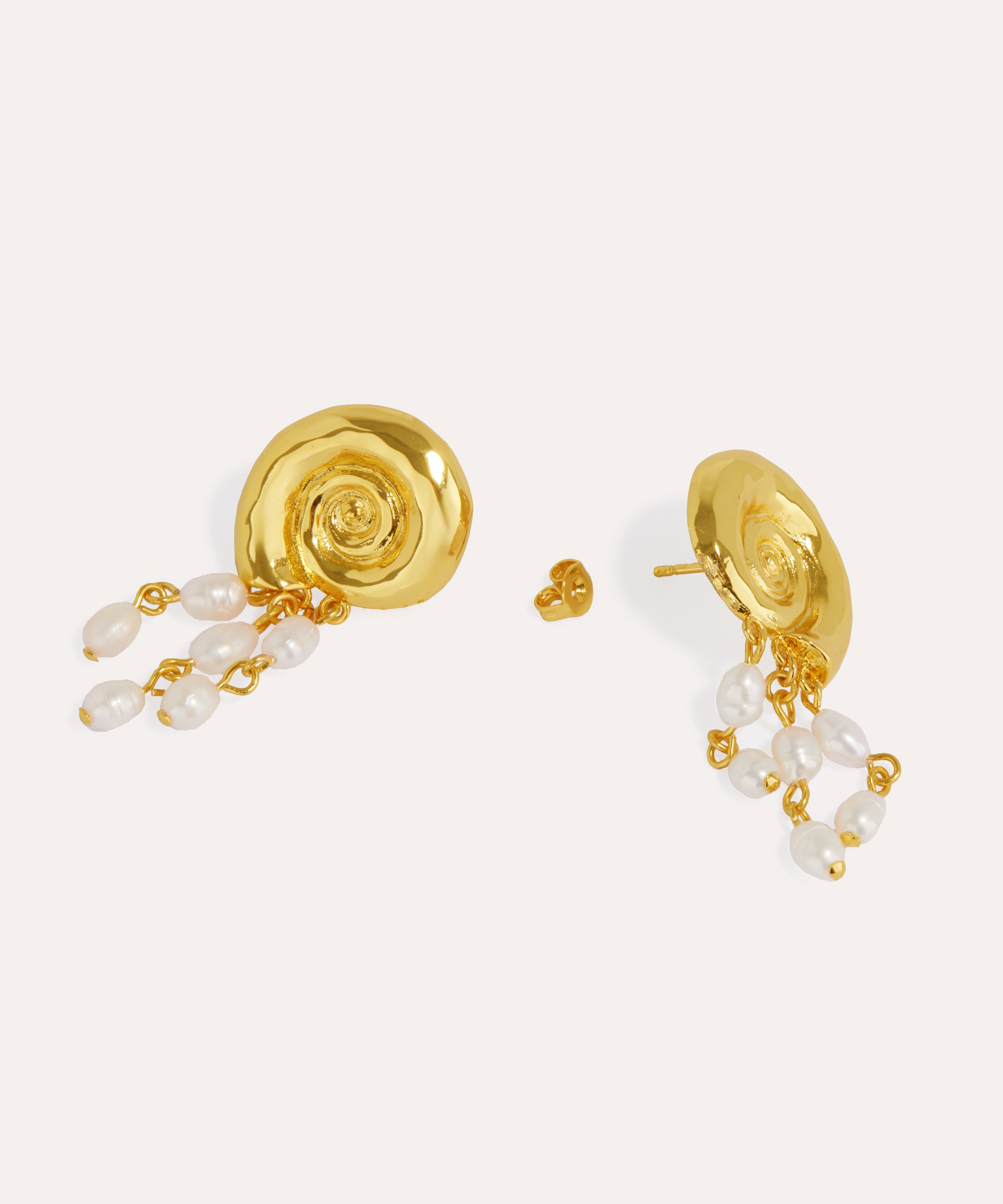 Waterproof Shell Pearl Beaded Stud Earrings | Sustainable Jewellery by Ottoman Hands