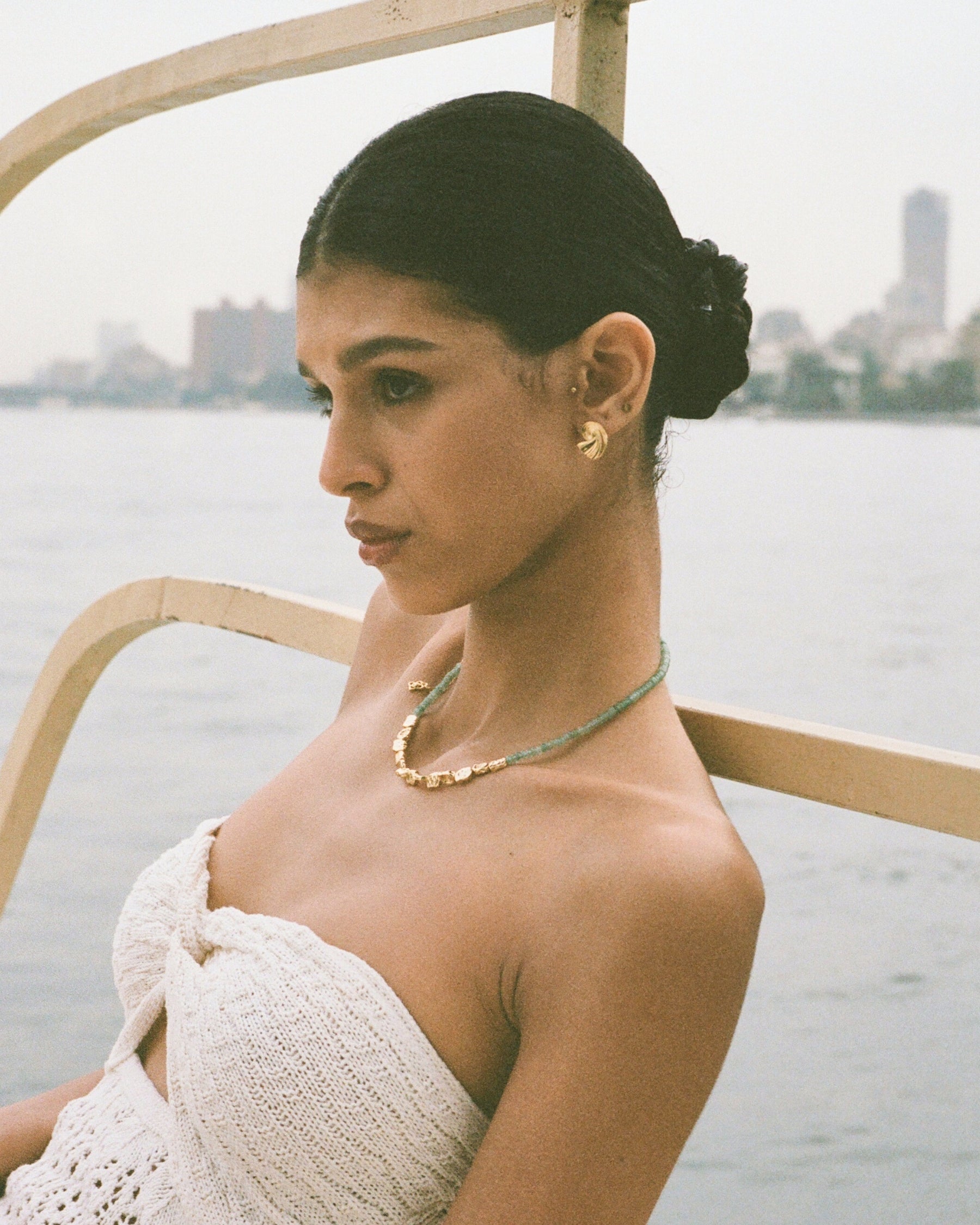 Waterproof Wave Stud Earrings | Sustainable Jewellery by Ottoman Hands