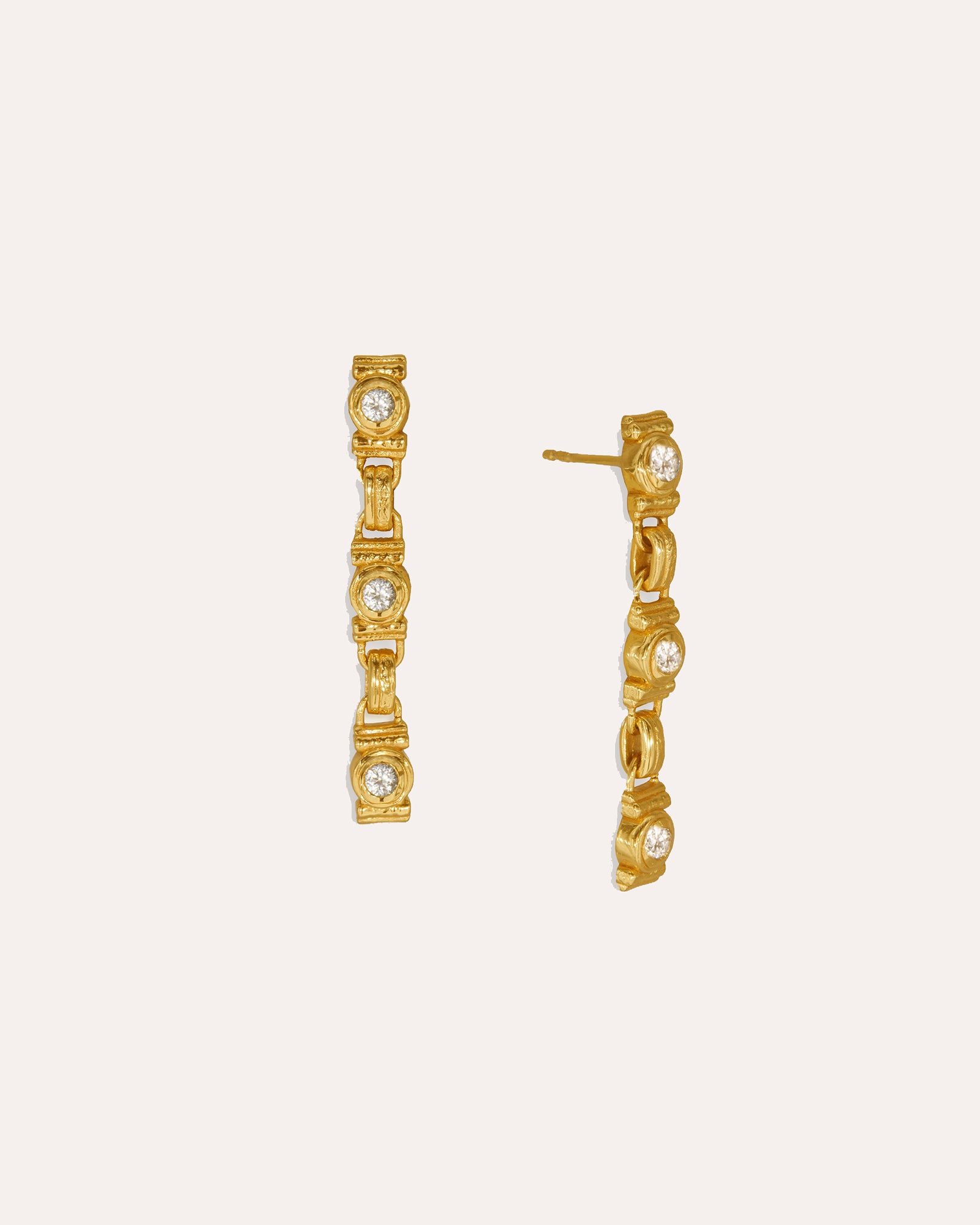 White Topaz Tennis Drop Earrings | Sustainable Jewellery by Ottoman Hands