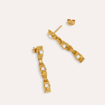 White Topaz Tennis Drop Earrings | Sustainable Jewellery by Ottoman Hands