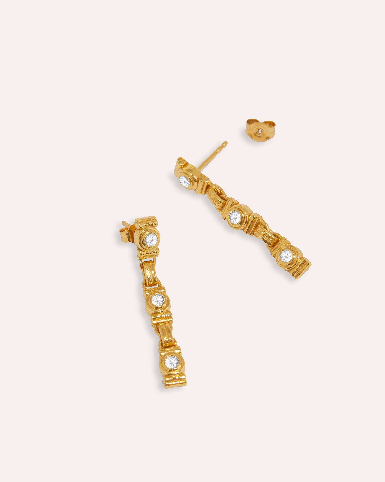 White Topaz Tennis Drop Earrings | Sustainable Jewellery by Ottoman Hands