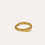 White Topaz Tennis Link Ring