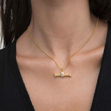 White Topaz Tennis T-Bar Necklace | Sustainable Jewellery by Ottoman Hands