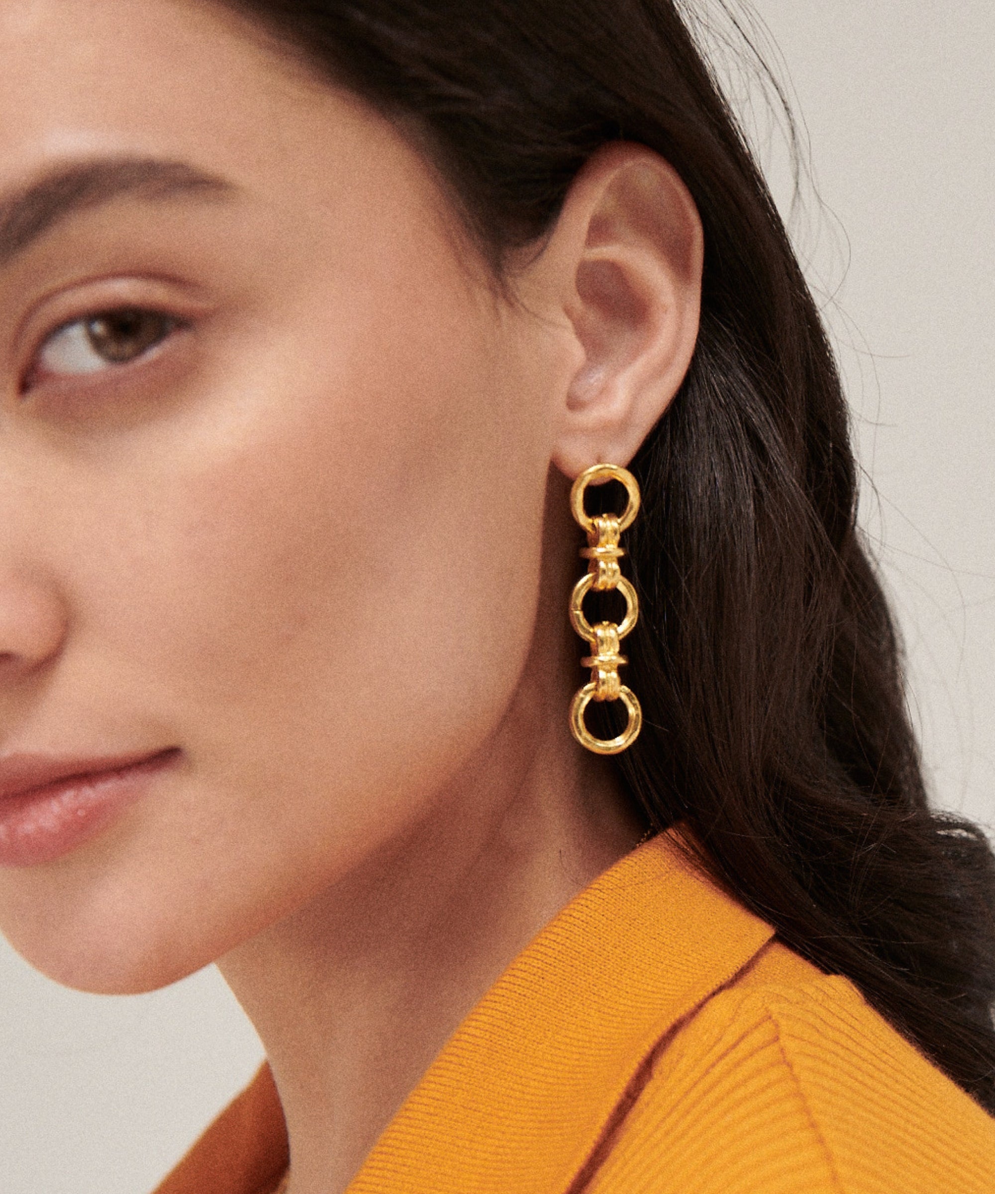 Zehra Chain Drop Stud Earrings