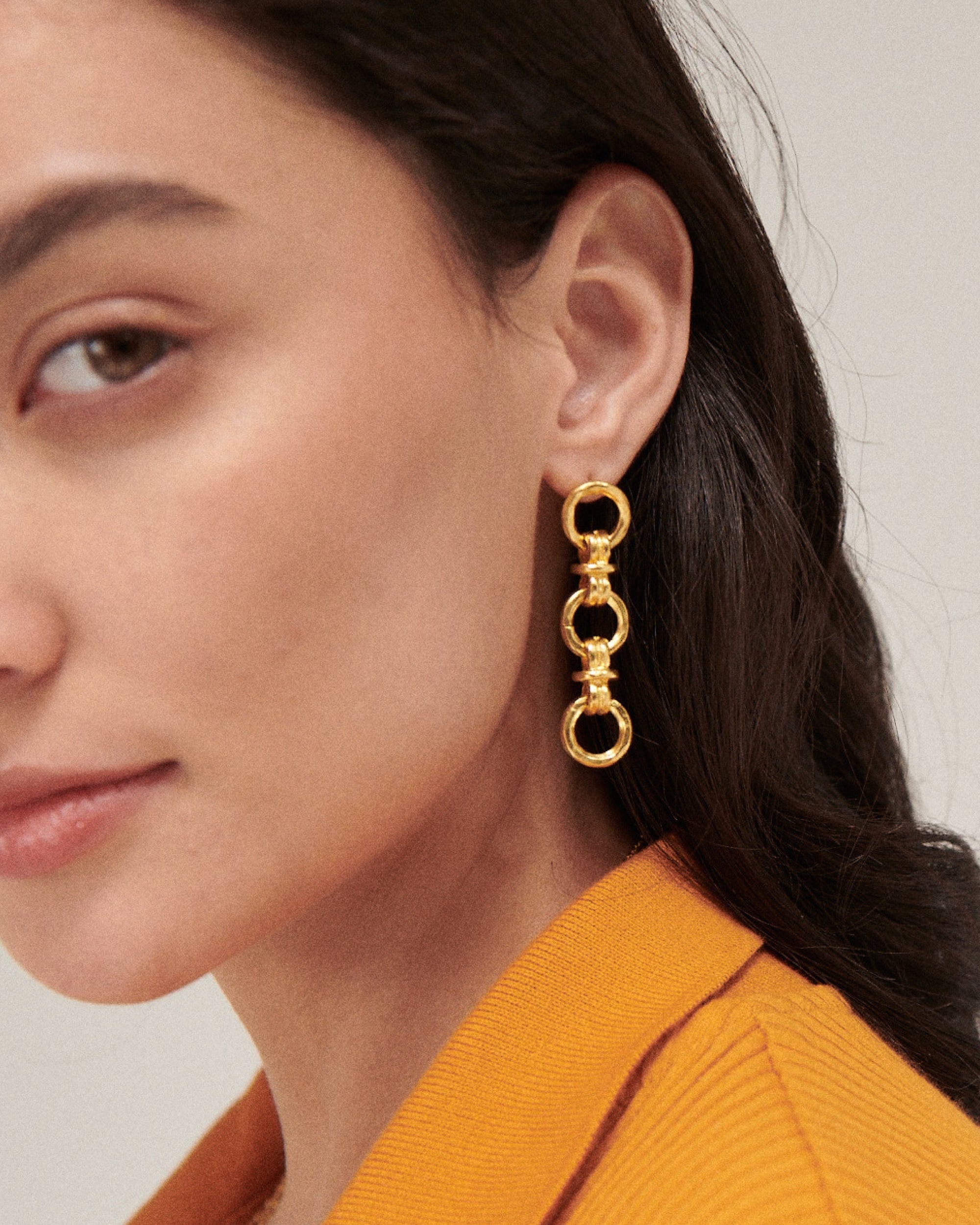 Zehra Chain Drop Stud Earrings | Sustainable Jewellery by Ottoman Hands