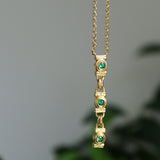 Emerald Green CZ Tennis Lariat Necklace