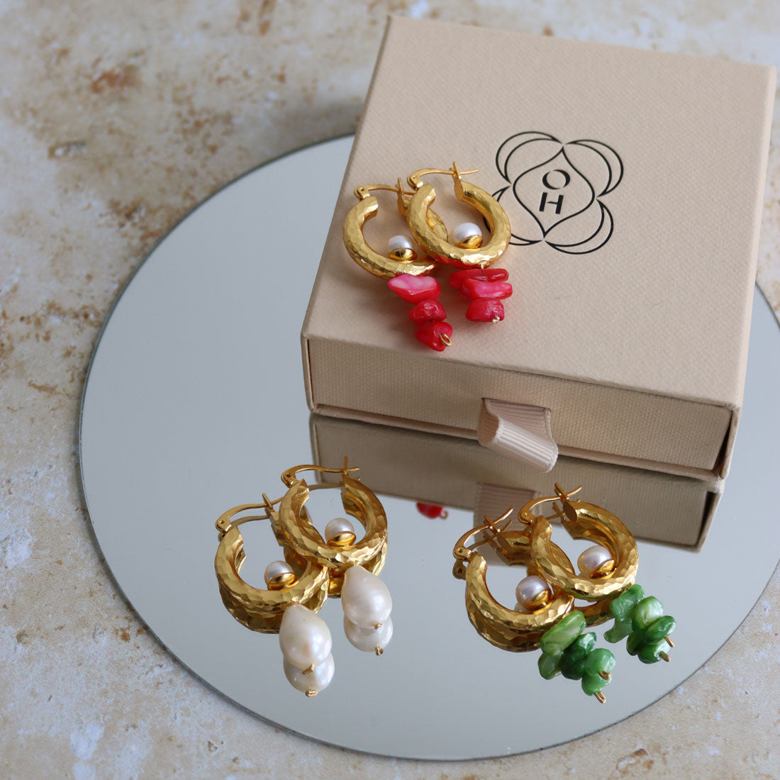 Sibling Abode Santann Eye Hoop Earrings Ottoman Hands