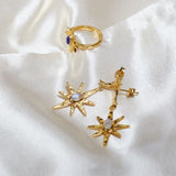 Moonstone Star Drop Earrings