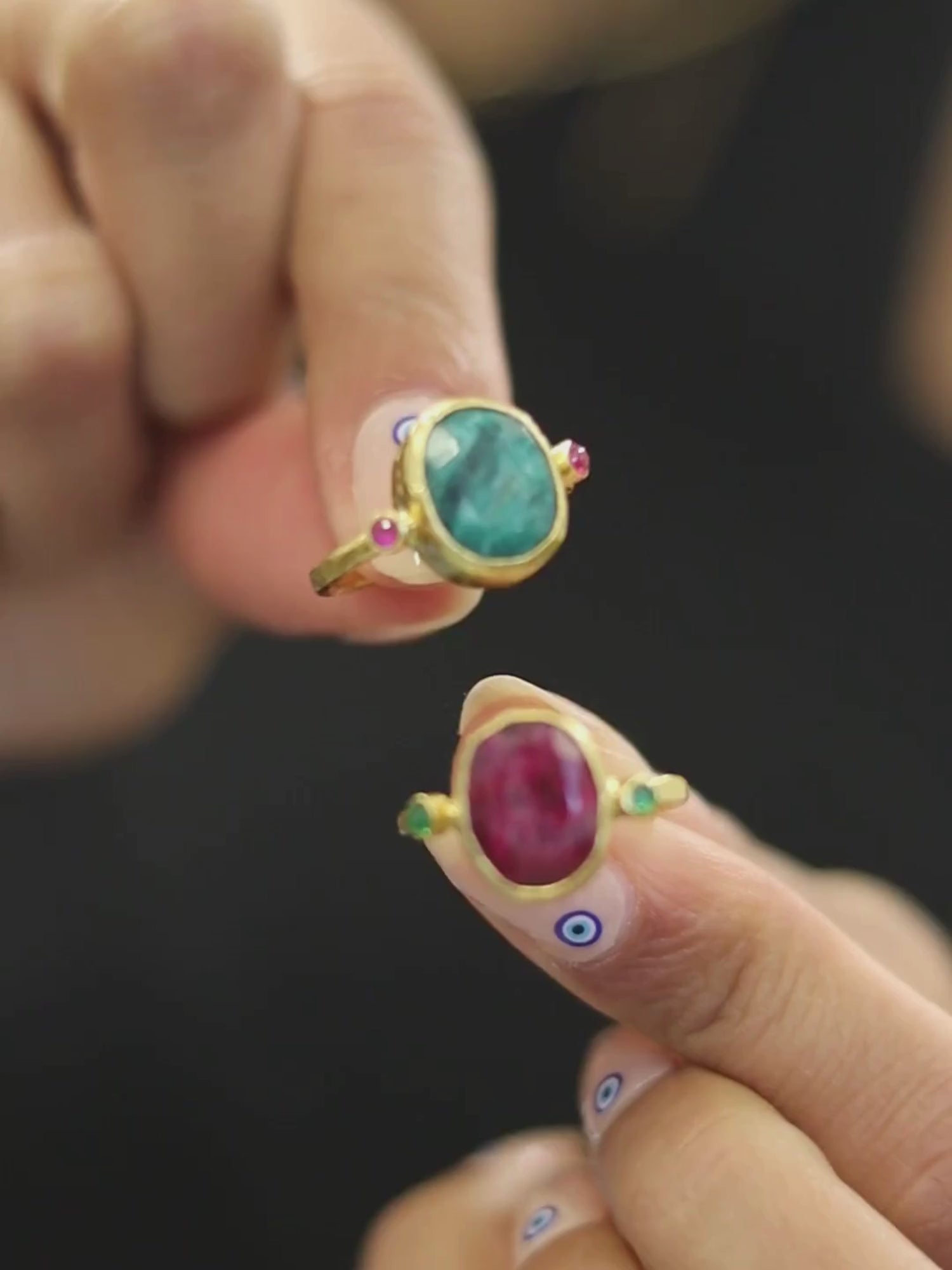 Lucia ruby Cocktail Ring | Ottoman hands