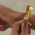 Evenness Hammered Gold Bangle Bracelet | Ottoman Hands