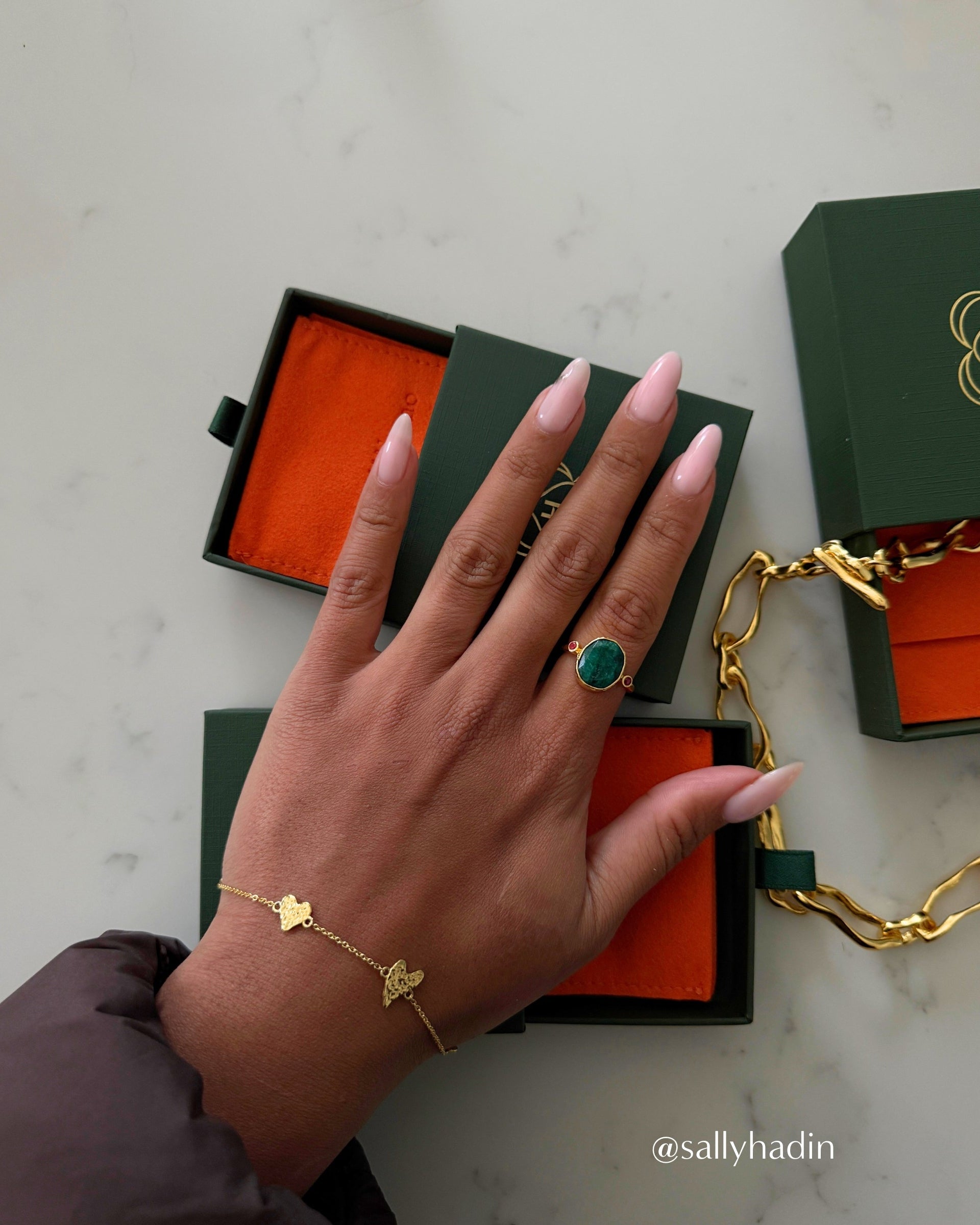 Lucia Emerald Cocktail Ring | Sustainable Jewellery by Ottoman Hands