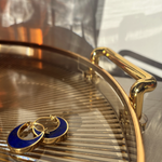 Farah Lapis Crescent Moon Hoop Earrings | Sustainable Jewellery by Ottoman Hands