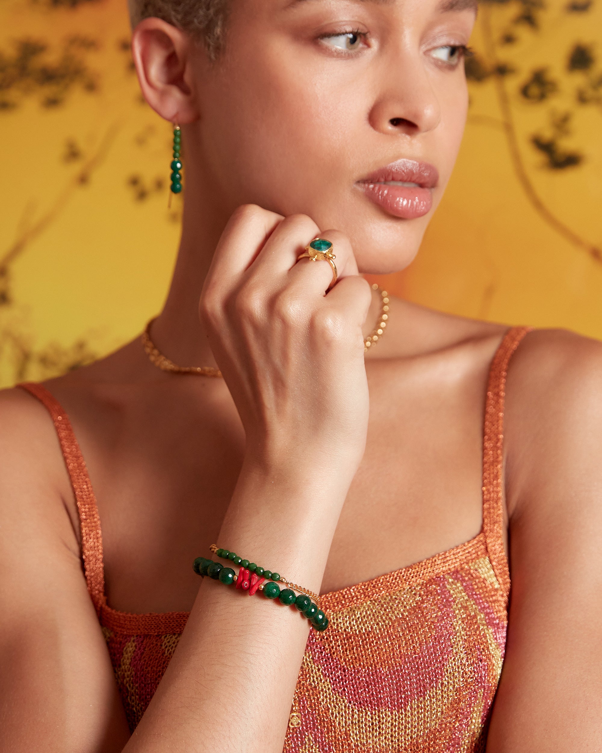 Julia Green Agate Beaded Bracelet | Sustainable Jewellery by Ottoman Hands