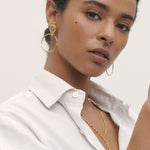 Myia Gold Coin Front Hoop Earrings | Sustainable Jewellery by Ottoman Hands