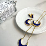 Farah Lapis Crescent Moon Hoop Earrings | Sustainable Jewellery by Ottoman Hands
