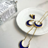 Farah Lapis Crescent Moon Hoop Earrings | Sustainable Jewellery by Ottoman Hands