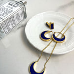 Farah Lapis Crescent Moon Pendant Necklace | Sustainable Jewellery by Ottoman Hands