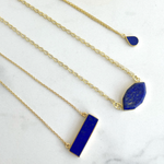 Sarai Lapis Rectangle Pendant Necklace | Sustainable Jewellery by Ottoman Hands