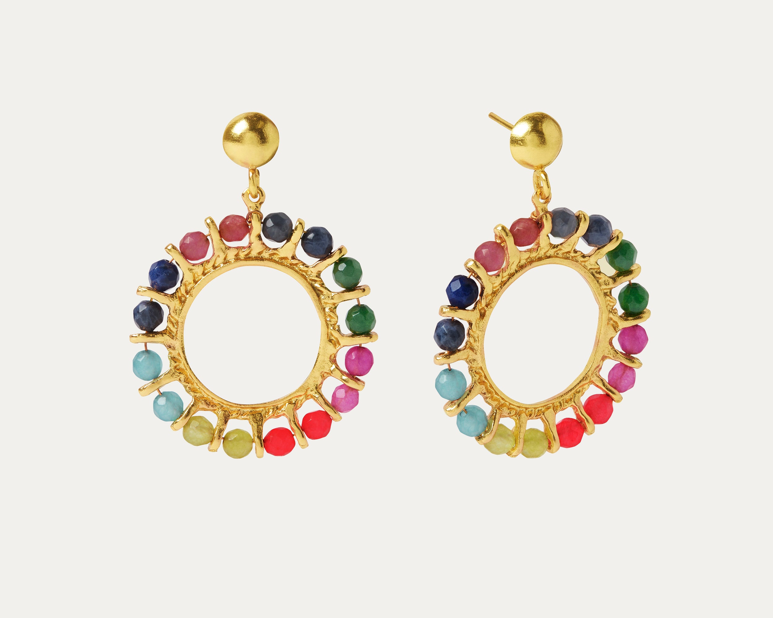 Acadia Multi Colour Beaded Front Hoop Earrings | Sustainable Jewellery by Ottoman Hands