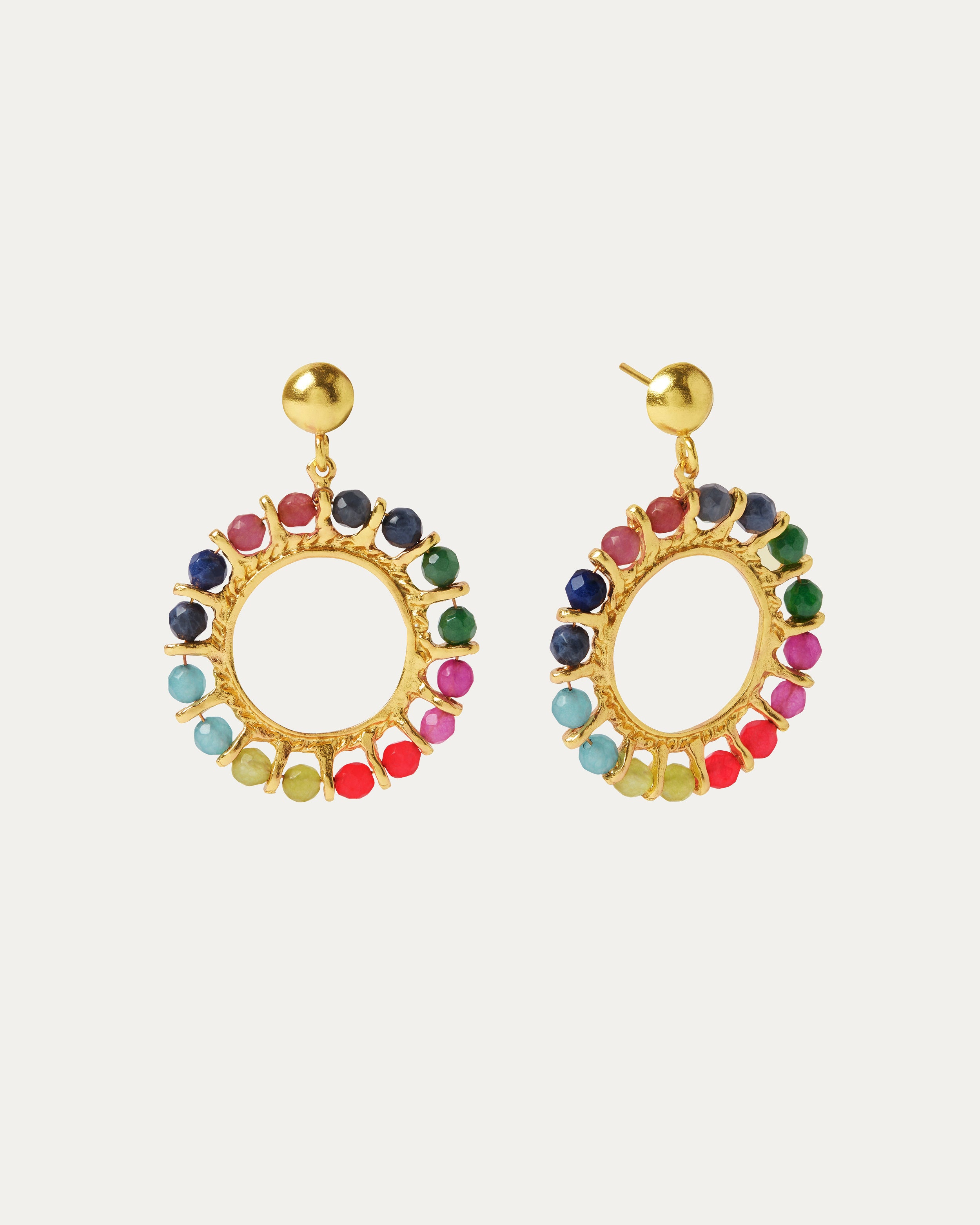 Acadia Multi Colour Beaded Front Hoop Earrings | Sustainable Jewellery by Ottoman Hands