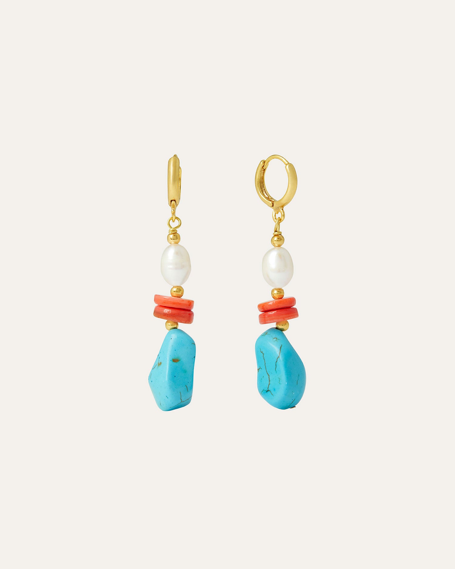 Adelina Turquoise Drop Huggie Earrings | Sustainable Jewellery by Ottoman Hands