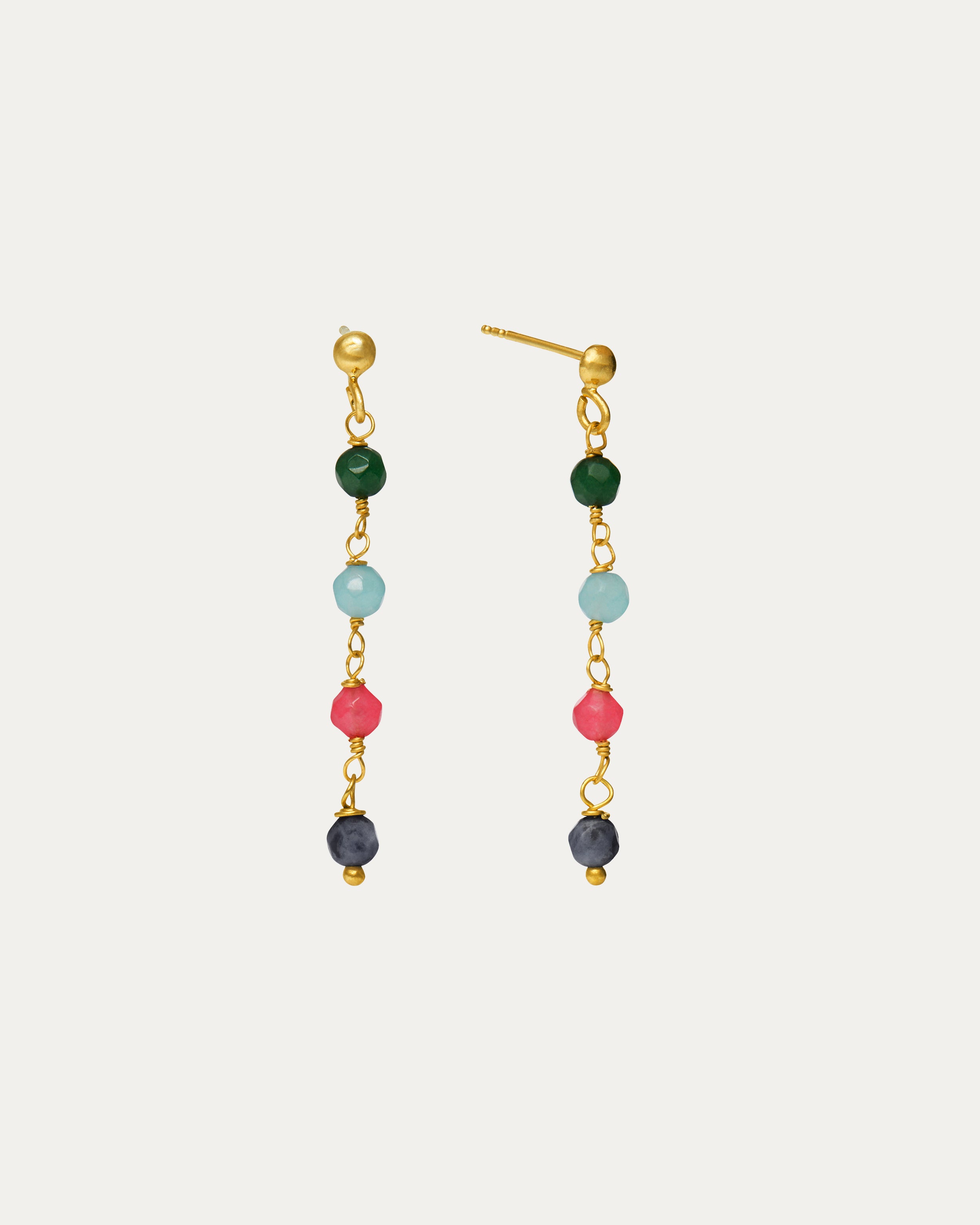 Adelyn Multi Colour Beaded Chain Drop Earrings | Sustainable Jewellery by Ottoman Hands