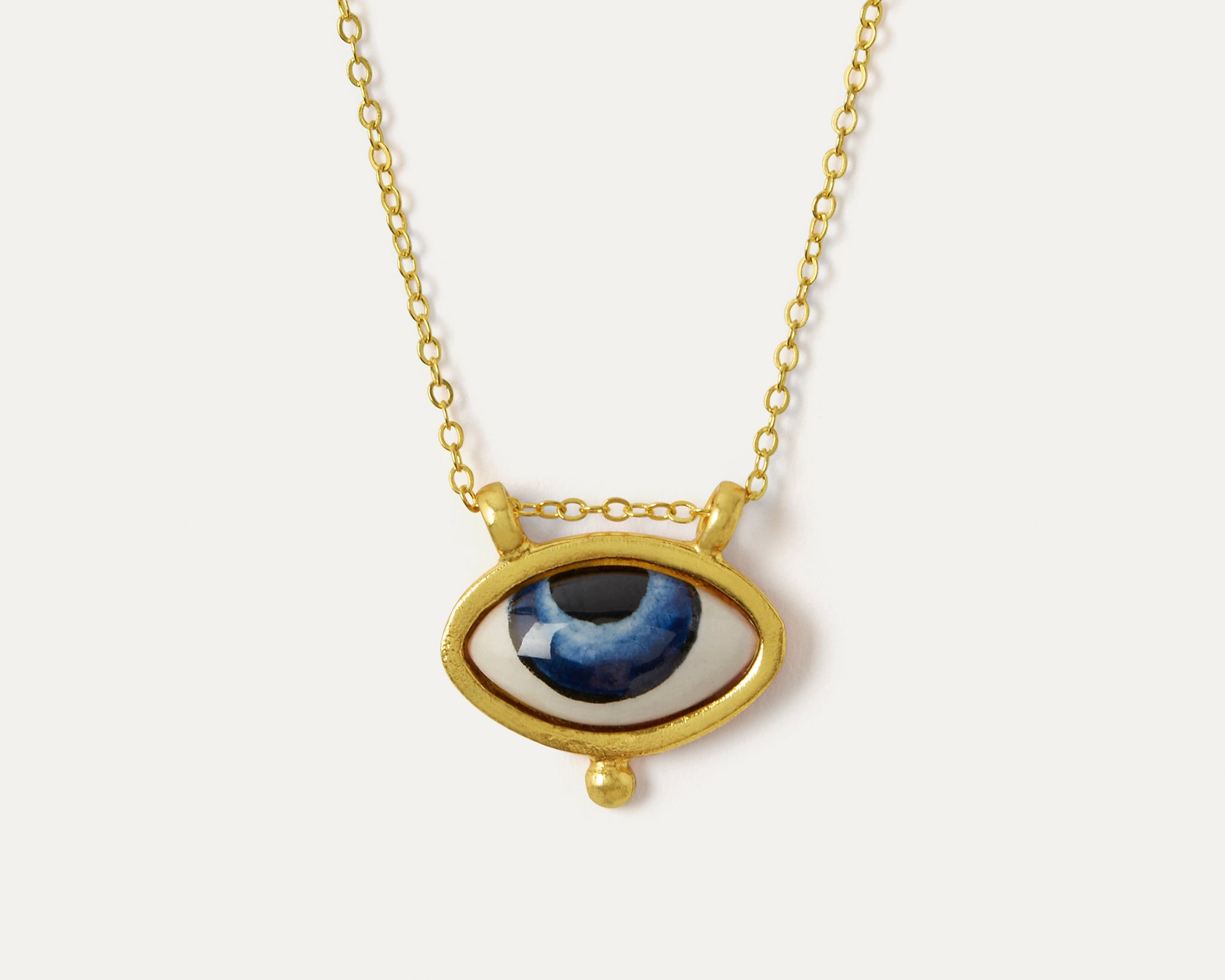 Adira Blue Porcelain Evil Eye Necklace | Sustainable Jewellery by Ottoman Hands