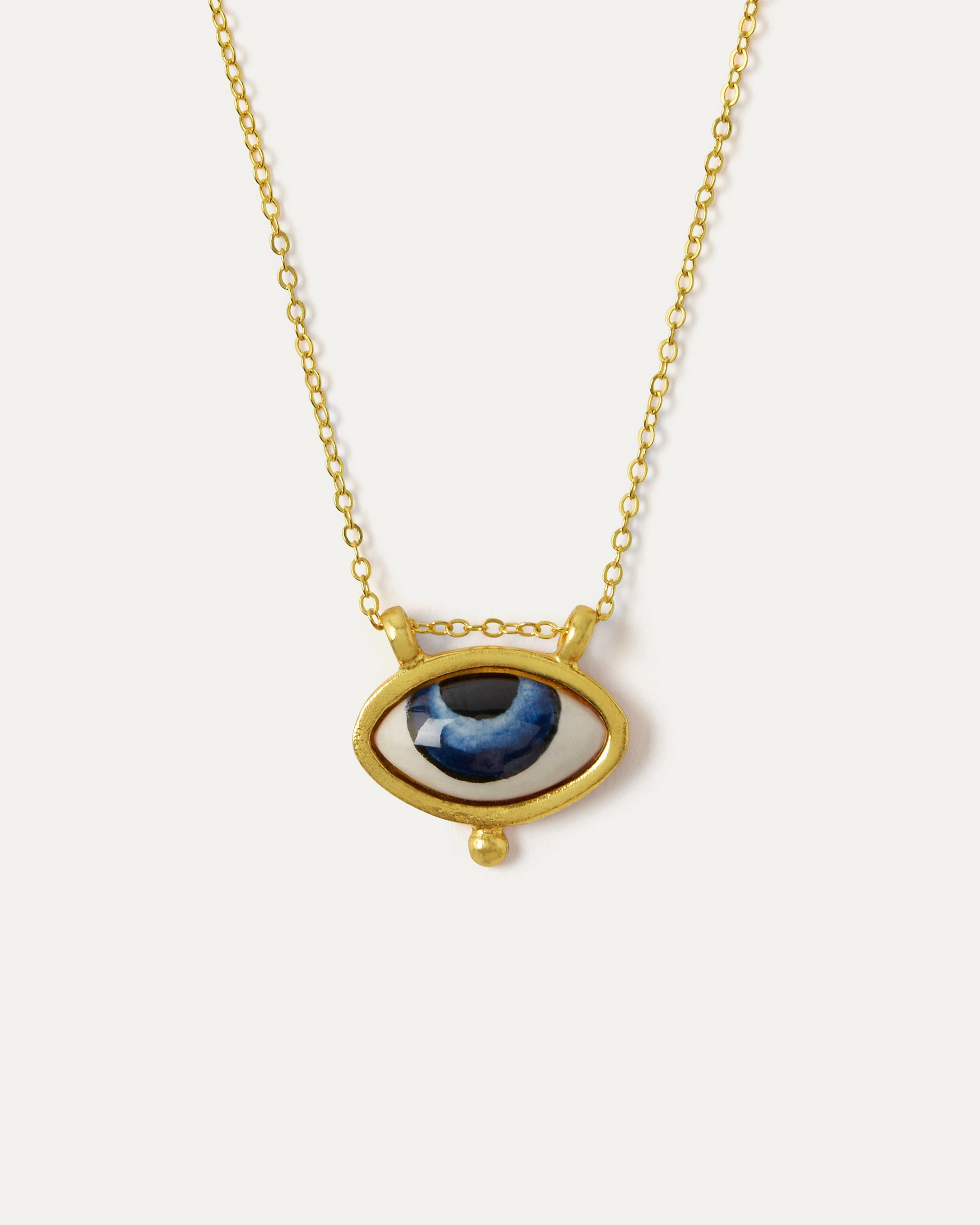 Evil Eye Necklace For Women | 18K Gold Plated Adjustable Sliding Chain With Cubic Zirconia