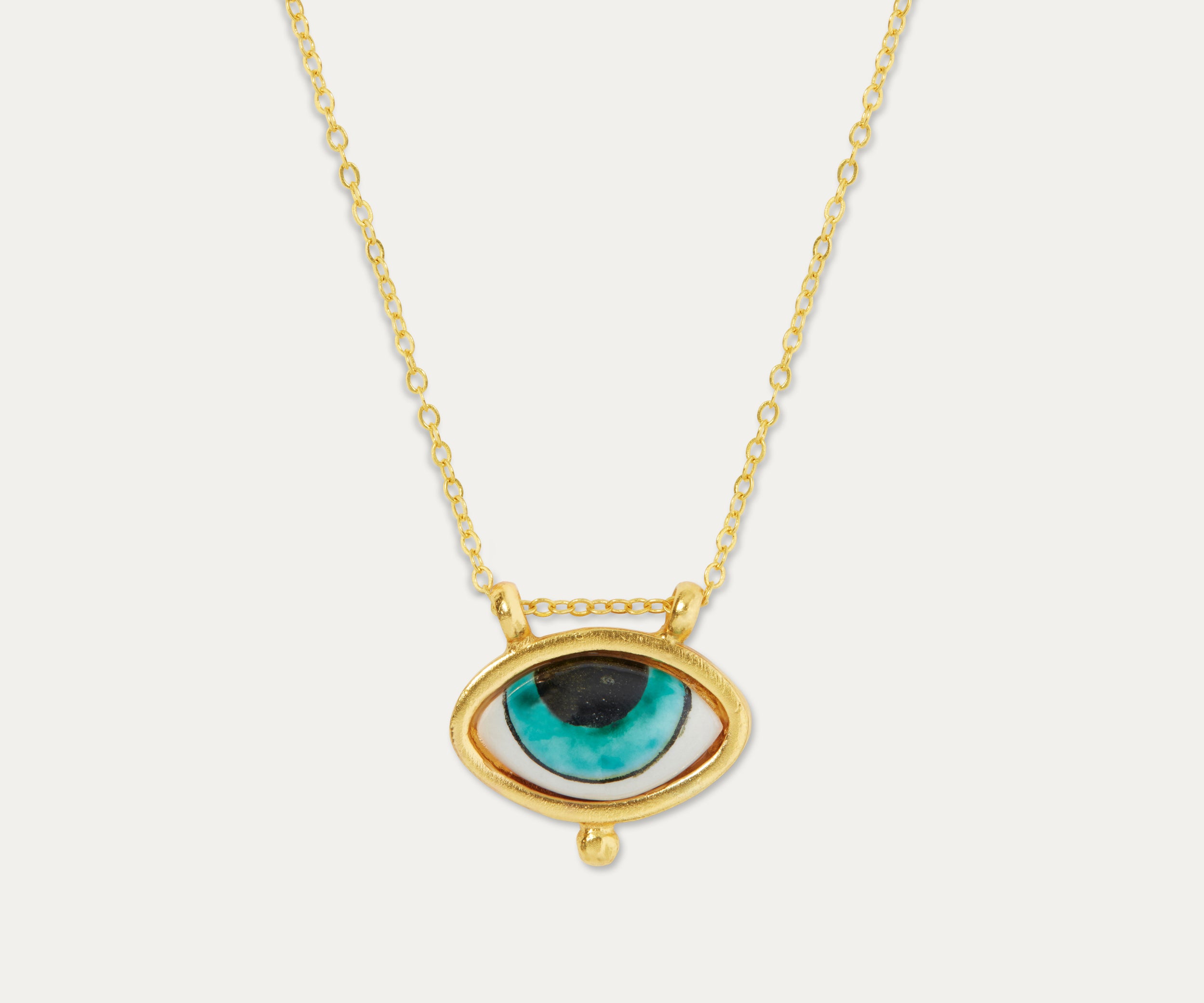 Adira Turquoise Porcelain Evil Eye Necklace | Sustainable Jewellery by Ottoman Hands