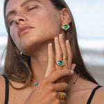Adira Turquoise Porcelain Evil Eye Stud Earrings | Sustainable Jewellery by Ottoman Hands