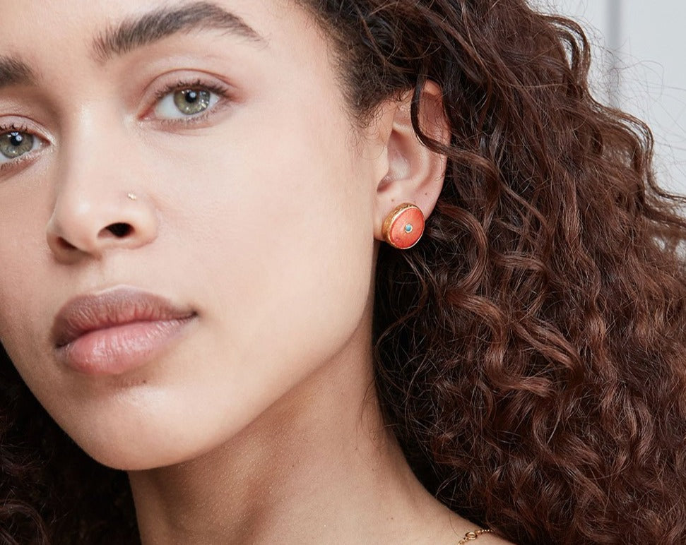 Amalfi Orange Stud Earrings | Sustainable Jewellery by Ottoman Hands