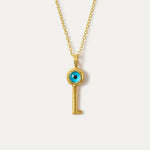 Andrea Evil Eye Key Pendant Necklace | Sustainable Jewellery by Ottoman Hands