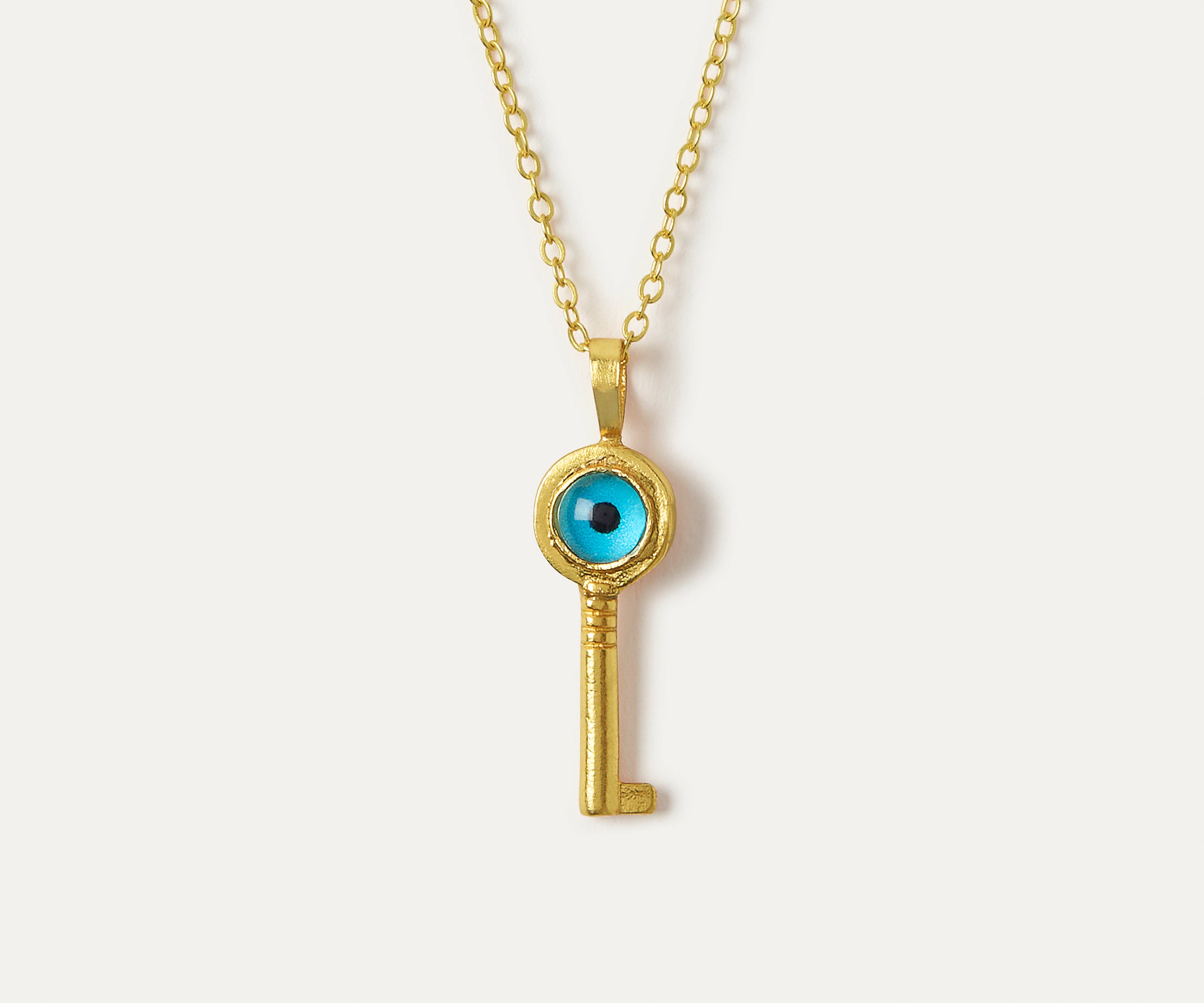 Andrea Evil Eye Key Pendant Necklace | Sustainable Jewellery by Ottoman Hands