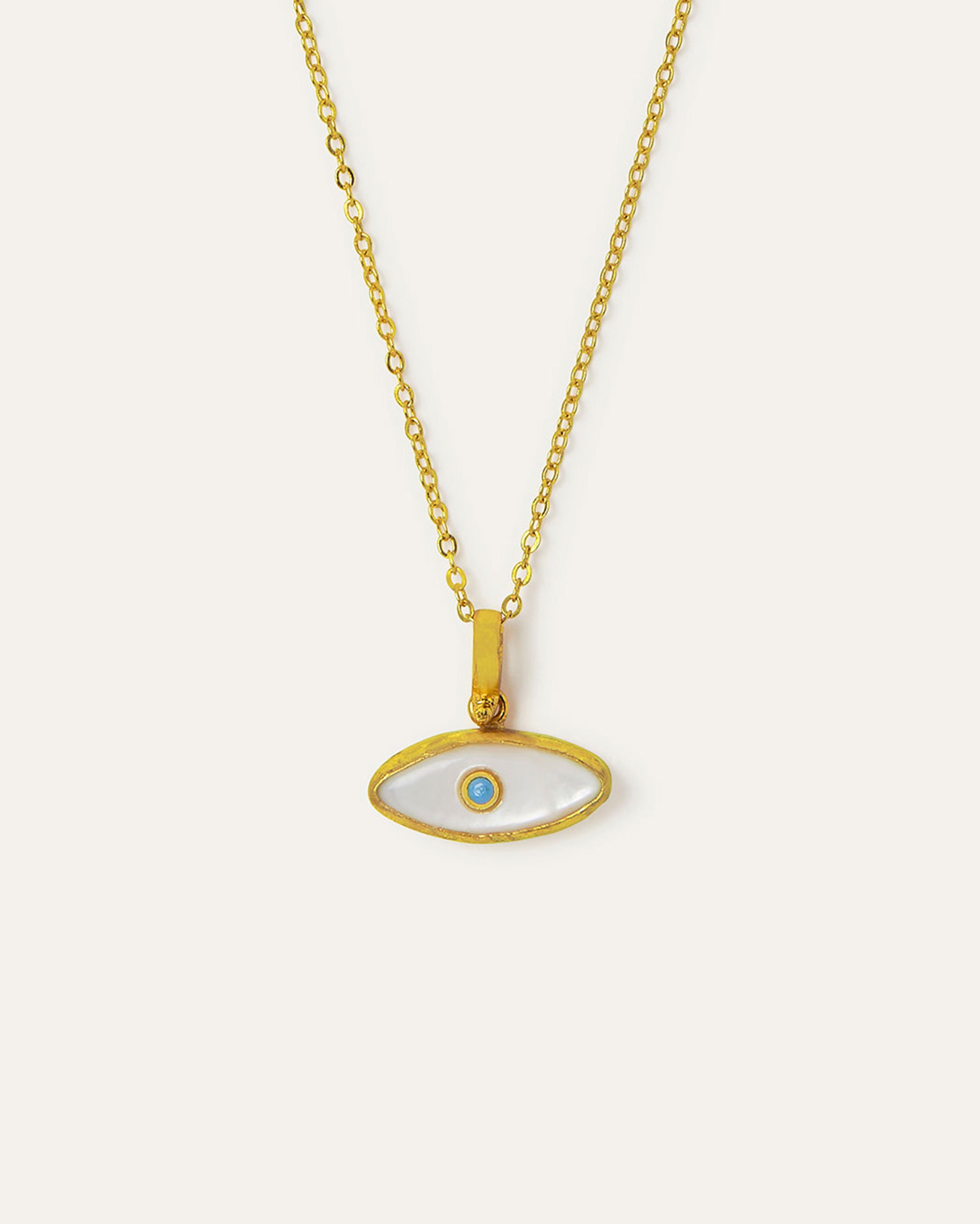 Aretha Mother of Pearl Eye Pendant Necklace | Sustainable Jewellery by Ottoman Hands