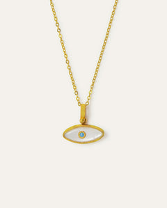 Aretha Mother of Pearl Eye Pendant Necklace | Sustainable Jewellery by Ottoman Hands