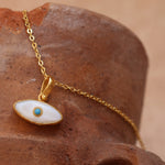 Aretha Mother of Pearl Eye Pendant Necklace | Sustainable Jewellery by Ottoman Hands