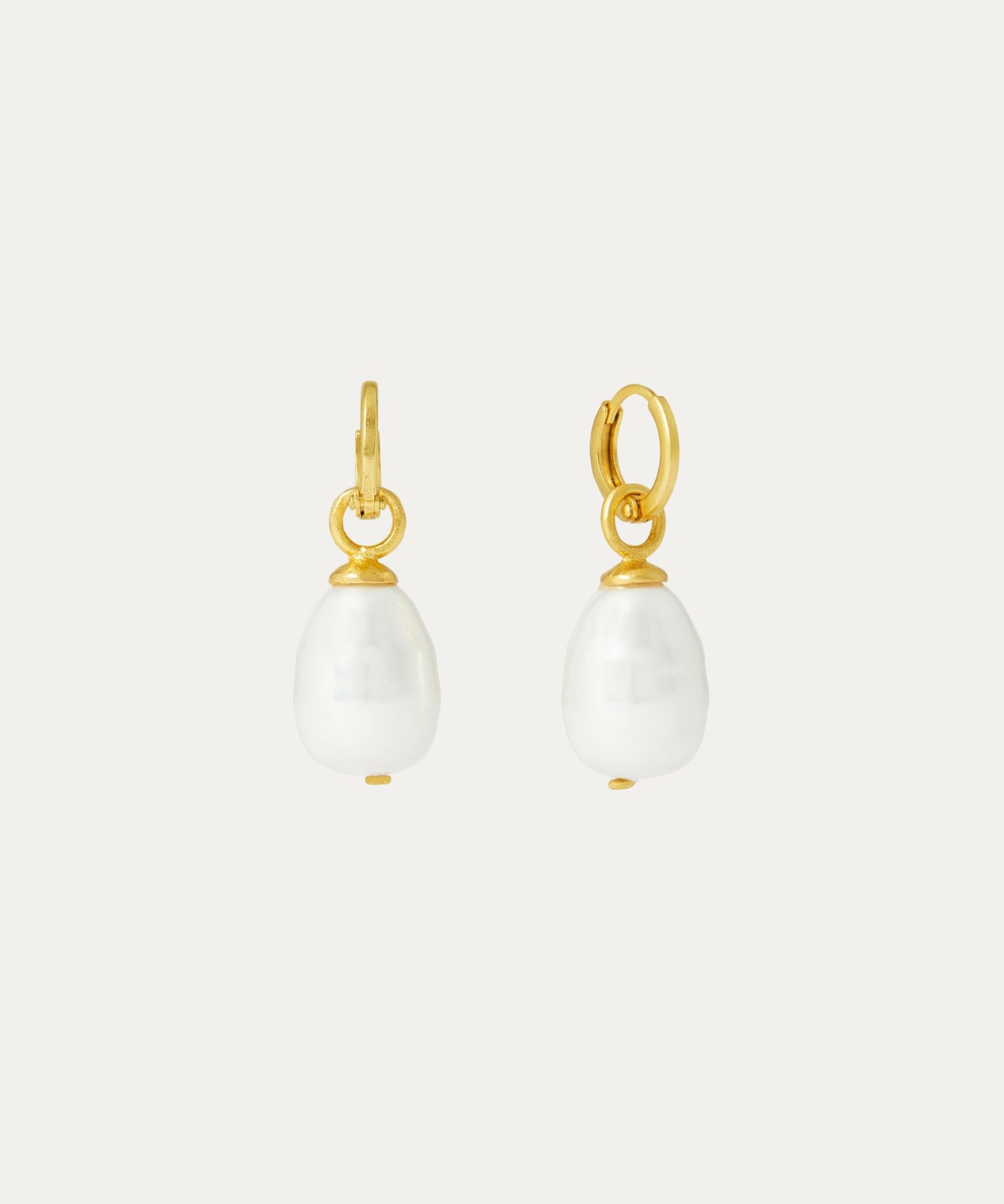 Ava Pearl Drop Huggie Earrings | Sustainable Jewellery by Ottoman Hands