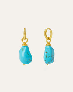 Ava Turquoise Drop Huggie Earrings | Sustainable Jewellery by Ottoman Hands