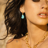 Ava Turquoise Drop Huggie Earrings | Sustainable Jewellery by Ottoman Hands
