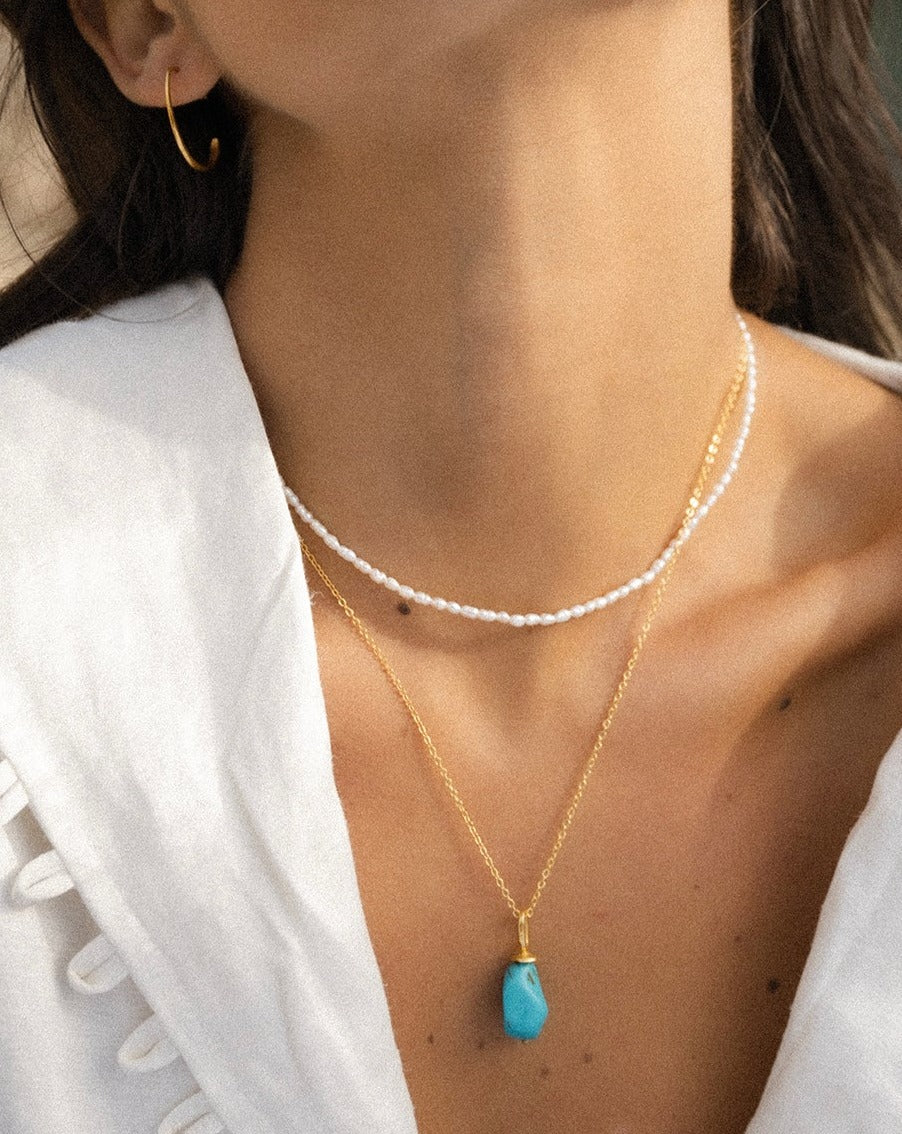 Wanderlust Life Mohave Turquoise Fine Gold Chain Necklace | Fig1 UK Stockist