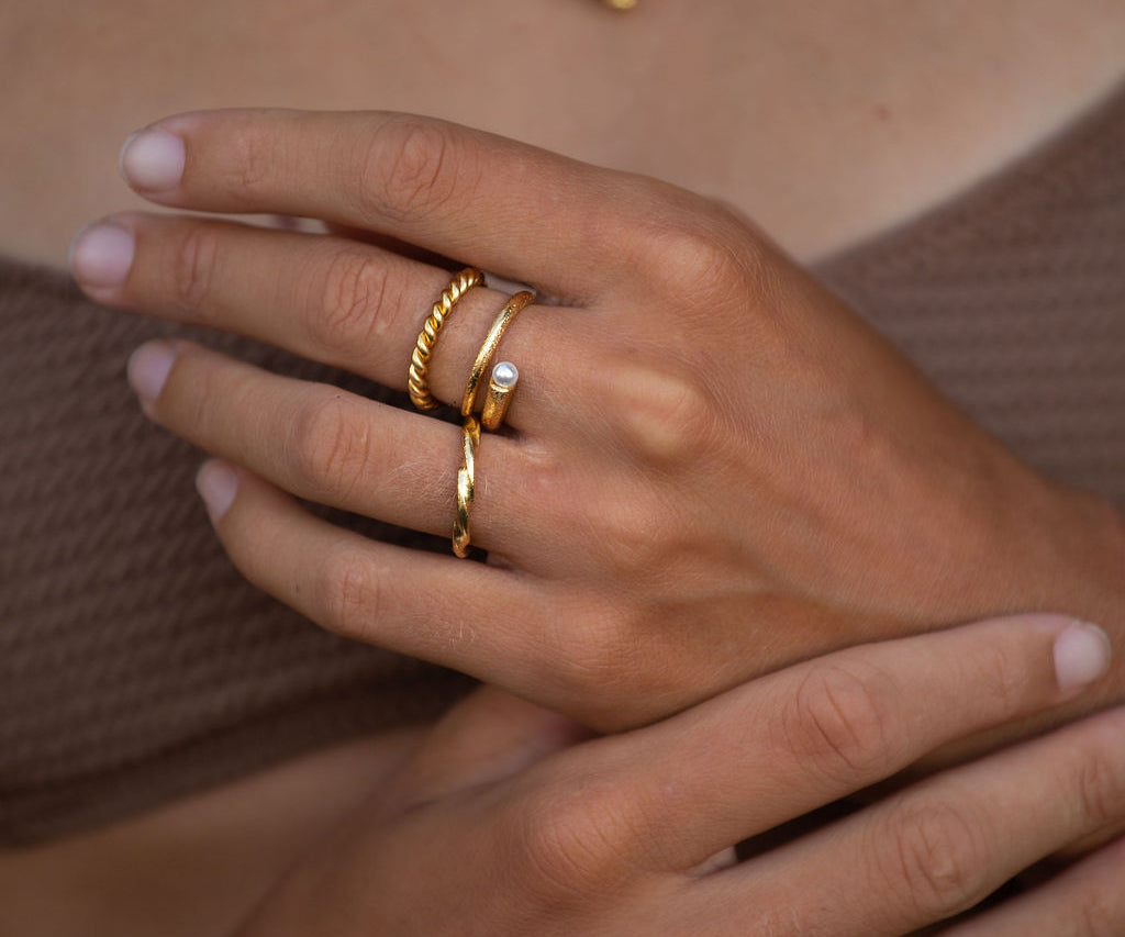 Avalon Pearl Stacking Ring | Sustainable Jewellery by Ottoman Hands