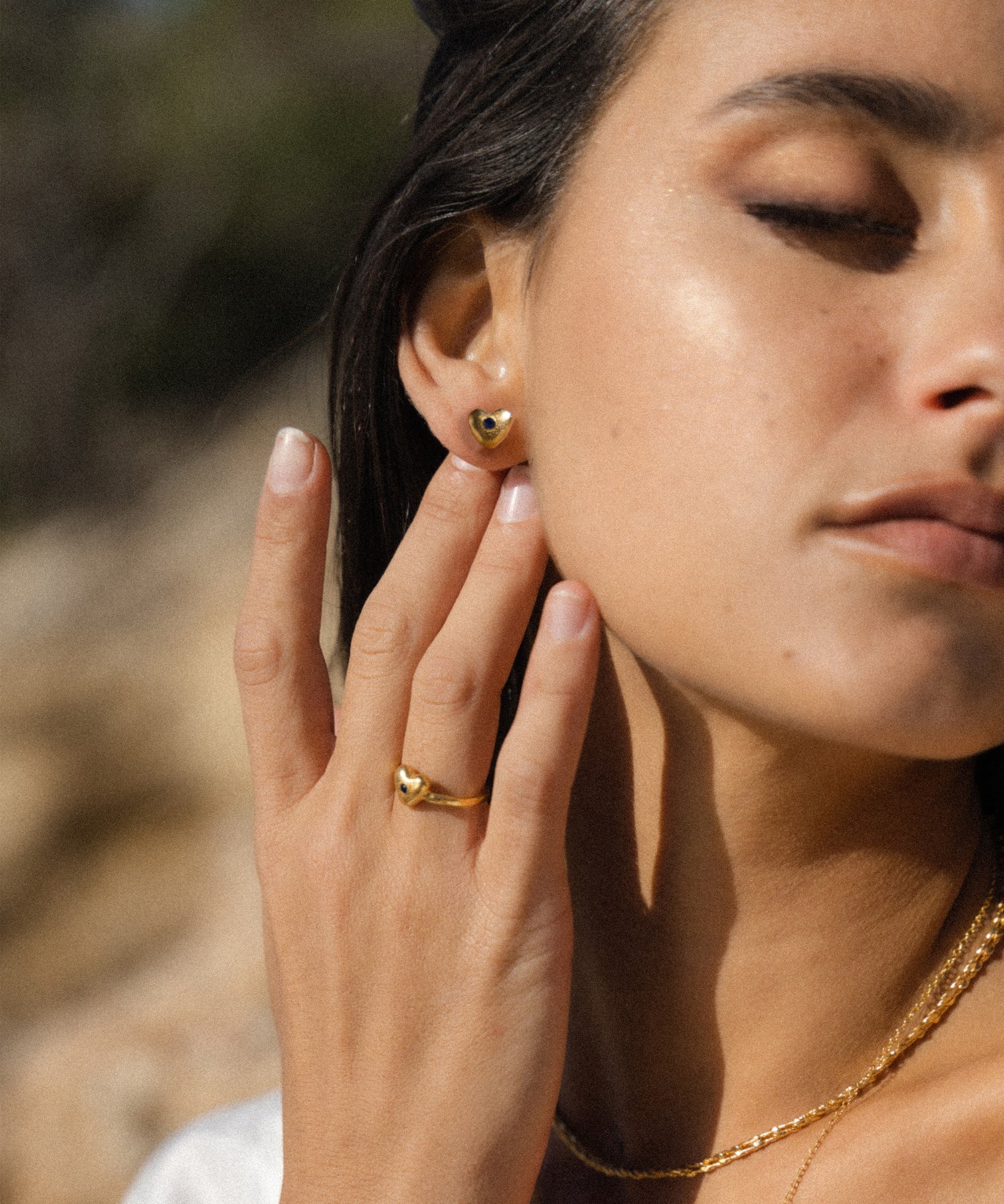 Marina Heart Stud Earrings | Sustainable Jewellery by Ottoman Hands