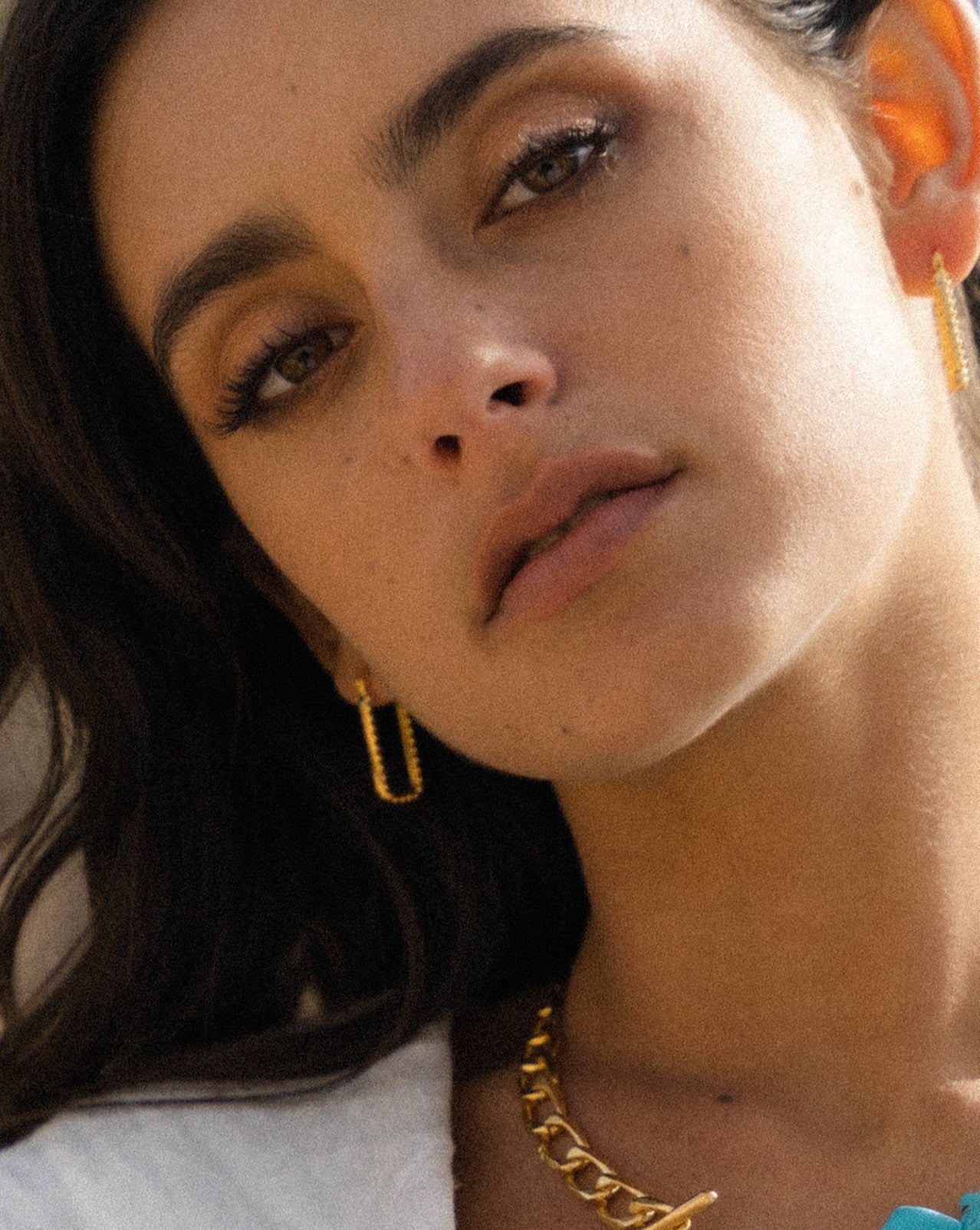 Coda Rectangle Hoop Earrings with Granulation | Sustainable Jewellery by Ottoman Hands