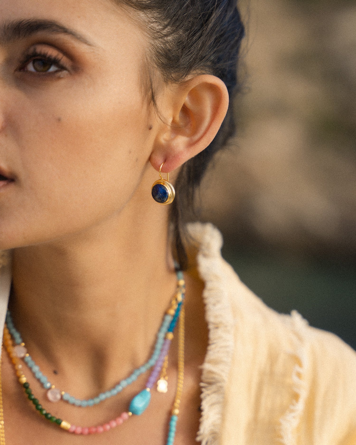 Noa Lapis Drop Earrings | Sustainable Jewellery by Ottoman Hands