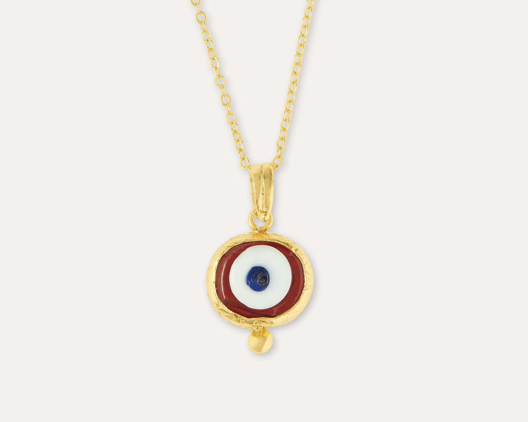 Cornicello Orange Evil Eye Artisan Glass Pendant Necklace | Sustainable Jewellery by Ottoman Hands